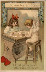To My Valentine A Light Gentleman Offers You His Heart Postcard