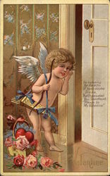 Cupid Listening at the Door Postcard