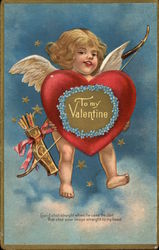Cupid and Heart Postcard