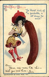 The Wurst Girl, The Wurst Kind of a Sandwich is Not Always the Worst Postcard