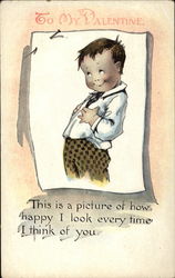 Little Boy Smiling - To My Valentine Postcard