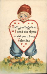 Midt Greetings true I Send Dis Rhyme To Vish you a Happy Valentine Postcard
