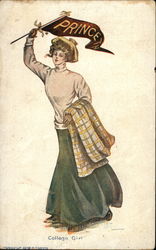 College Girl - with Princeton Flag Postcard