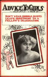 Advice to Girls Don't Weat Hobble Skirts. Leave Something to a Fellow's Imagination Postcard