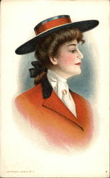 Howard-Holt Co. - Woman with Hat and Orange Jacket Advertising Postcard Postcard