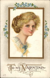 Blonde Young Woman in a Frame Blonde Young Woman in a Frame