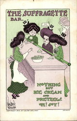 Four Ladies at the Suffragette Bar Women's Suffrage Postcard 