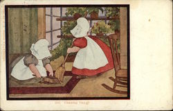 Cleaning Day Sunbonnet Babies Postcard Postcard