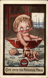 Come Into the Bathtub Maud Postcard