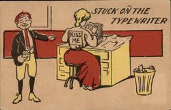 Stuck on the Typewriter Postcard