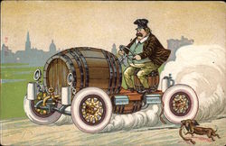 German Man Driving a Beer Keg German Man Driving a Beer Keg