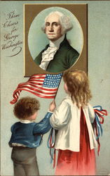 Three Cheers for George Washington Postcard