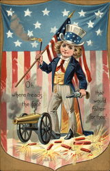 Oh, Where Treads the Foot That Would Falter for Thee! Flags Postcard Postcard