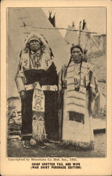 Chief Spotted Tail and Wife Native Americana Postcard Postcard
