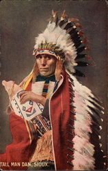 Tall Man Dan, Sioux Native Americana Postcard Postcard