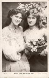 Misses Zean and Phyllis Dare Actresses Postcard Postcard
