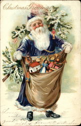 Santa with Sack of Toys Postcard