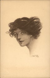 Pretty Brunette Woman Postcard