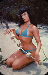 Bettie Page: A Saucy Cutie Waits for You - Blue Bikini Postcard
