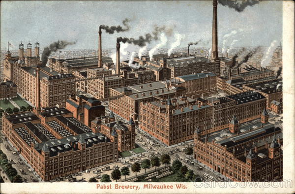 Aerial View of Pabst Brewery Milwaukee Wisconsin