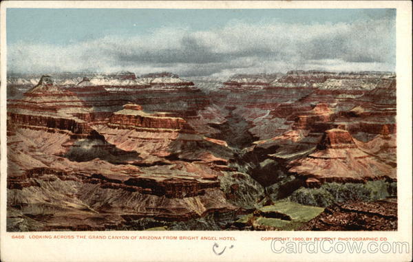 Looking Across the Grand Canyon of Arizona from Bright Angel Hotel