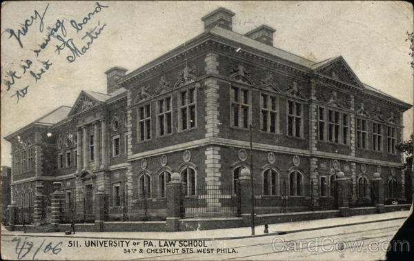 University of PA. Law School, 34th & Chestnut Sts Philadelphia Pennsylvania