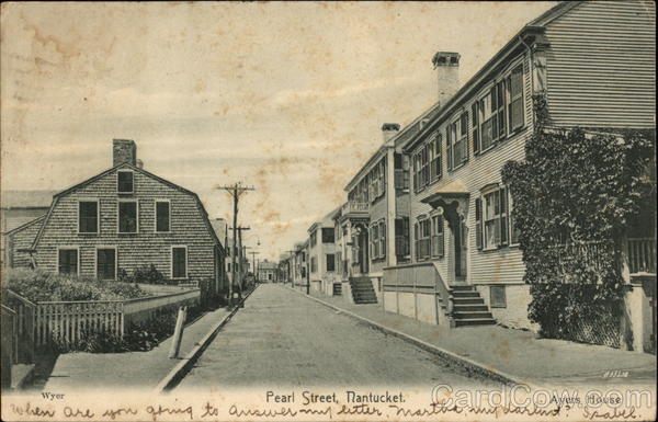 Looking Up Pearl Street Nantucket Massachusetts