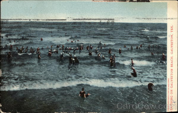 Bathing on the Beach Galveston Texas