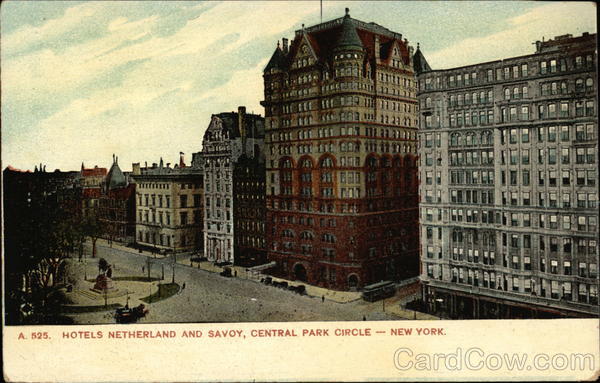 Hotels Netherland and Savoy, Central Park Circle New York