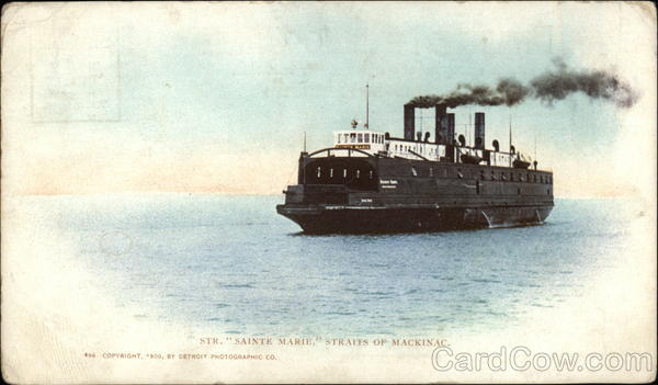 Steamer Sainte Marie, Straits of Mackinac Michigan
