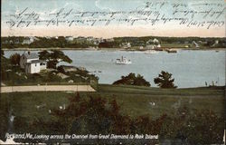 Looking Across the Channel from Great Diamond to Peak Island Postcard