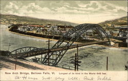 New Arch Bridge Bellows Falls, VT Postcard Postcard