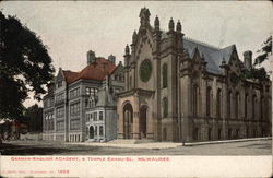 German-English Academy and Temple Emanu-El Postcard