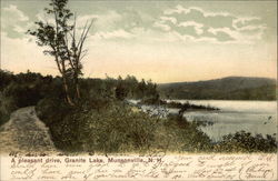 A Pleasant Drive, Granite Lake Munsonville, NH Postcard Postcard