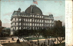 Post Office and City Hall Park Postcard