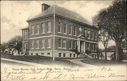 Henry Woods High School Bldg Barre, MA Postcard Postcard