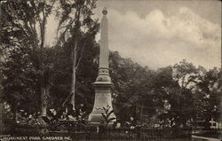 Monument Park Gardiner, ME Postcard Postcard