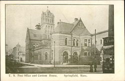 U. S. Post Office and Custom House Springfield, MA Postcard Postcard