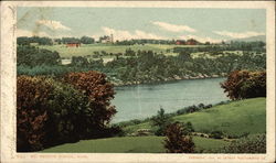 Looking Across River to School Postcard