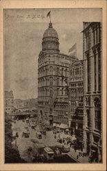 Looking Along Park Row Postcard