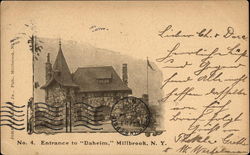 Entrance to "Daheim" Millbrook, NY Postcard Postcard