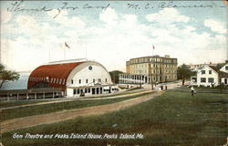 Gem Theatre and Peaks Island House Maine Postcard Postcard