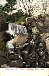 Lower Falls, Lover's Brook, Middlesex Fells Postcard