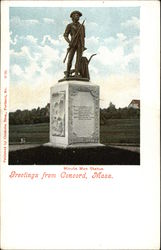 Minute Men Statue Concord, MA Postcard Postcard