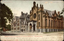 German-English Academy & Temple Emanuel Milwaukee, WI Postcard Postcard