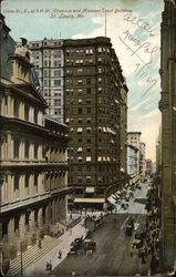 Olive Street East of 9th Street Chemical and Missouri Trust Building Postcard