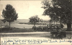 View of Bay and Grounds at Salem Willows Postcard