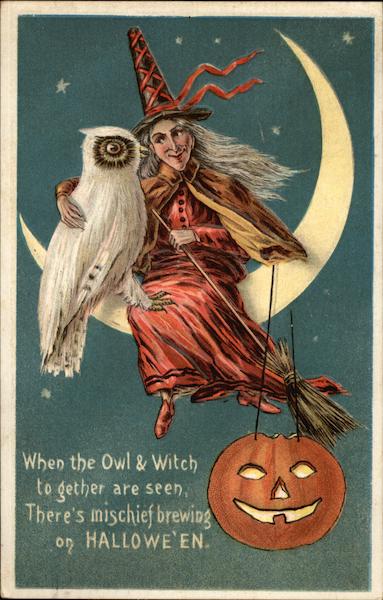 When the Owl & Witch Together are Seen, There's Mischief Brewing on Halloween