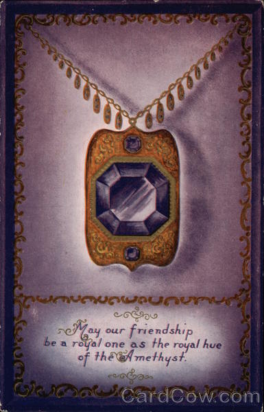 Amethyst Stone in Necklace Display Birthday