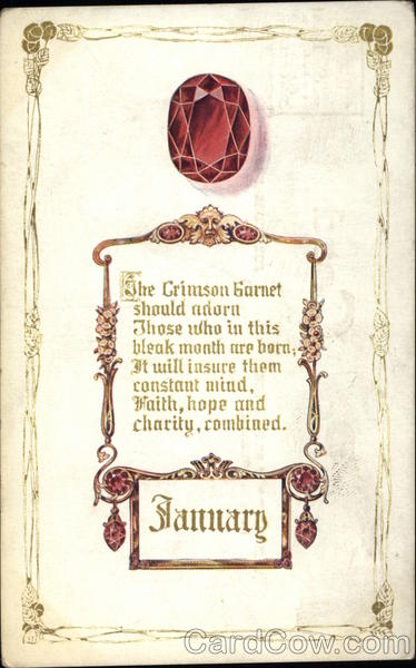 January Birthday with Crimson Garnet
